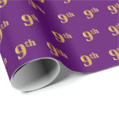 Paarse, Faux Gold 9e (negende) evenement Cadeaupapier (Rol Hoek)