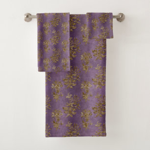 Paarse Faux Gold Elegante badkamer Bad Handdoek