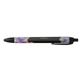 Paarse Faux Gold Opal Gemstone Monogram naam Zwarte Inkt Pen (Bodem)