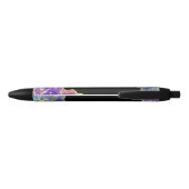 Paarse Faux Gold Opal Gemstone Monogram naam Zwarte Inkt Pen (Achterkant)