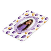 Paarse faux gouden ballonnen foto magneet (Linkerzijde)