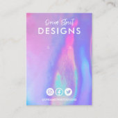 Paarse Faux Holo Social Media Earring Display Kaar Visitekaartje (Voorkant)