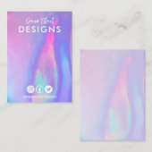 Paarse Faux Holo Social Media Earring Display Kaar Visitekaartje (Voorkant / Achterkant)