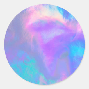 Paarse Faux Holo Trendy Classic Round Sticker