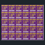 Paarse, Faux/Imitatiegoud, "18e VERJAARDAG" Cadeaupapier<br><div class="desc">Dit wikkelpapierontwerp heeft een boodschap als "18e VERJAARDAG VAN FIRST-NAME!", met de "18e" met een faux/imitatie goud-achtige kleurverschijning, en met de naam en "VERJAARDAG" in een leuk, vet lettertype. De naam kan worden aangepast, en de achtergrond is paarse gekleurd. Dit soort inpakpapier kan misschien gebruikt worden om verjaardagscadeaus in te...</div>