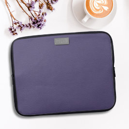 Paarse Faux Leather Look Monogrammed Laptop Sleeve