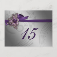 Paarse FAUX ribbon broch Wedding