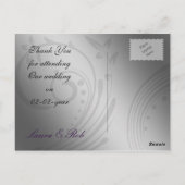 Paarse FAUX ribbon  broch Wedding Briefkaart (Achterkant)