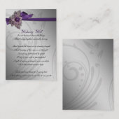 Paarse FAUX ribbon broch Wedding Informatiekaartje (Voorkant / Achterkant)