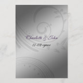 Paarse FAUX ribbon  broch Wedding Menu (Achterkant)