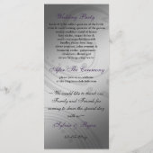Paarse FAUX ribbon  broch Wedding Programmakaart (Achterkant)