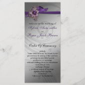 Paarse FAUX ribbon  broch Wedding Programmakaart (Voorkant)