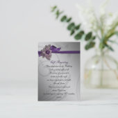 Paarse FAUX ribbon  broch Wedding Visitekaartje (Staand voorkant)