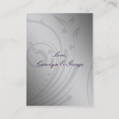 Paarse FAUX ribbon  broch Wedding Visitekaartje (Achterkant)