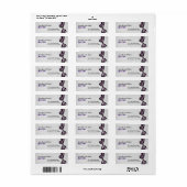 Paarse Faux Satijn Bow Modern Lettering op Damask Etiket (Full Sheet)