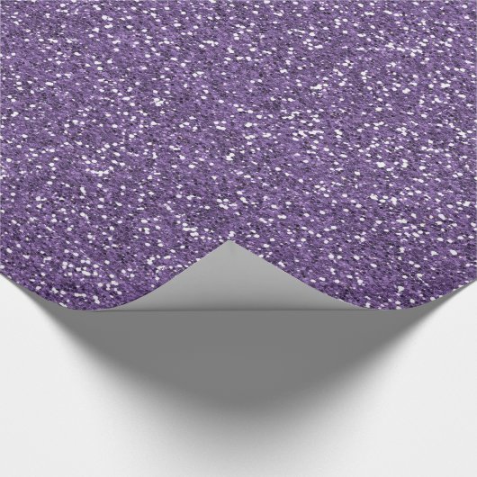 Paarse Faux Sparkle Glitter Verjaardag Cadeaupapier (Hoek)
