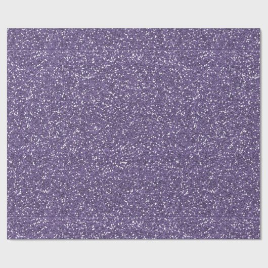 Paarse Faux Sparkle Glitter Verjaardag Cadeaupapier (Vlak)