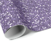 Paarse Faux Sparkle Glitter Verjaardag Cadeaupapier (Rol Hoek)