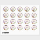 Paarse Fee Derde Bes 3e Verjaardag Ronde Sticker (Vel)