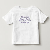 Paarse Fee Eerste Bes Eerste Verjaardag Kinder Shirts (Voorkant)