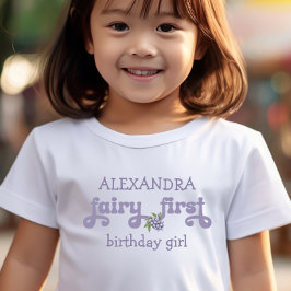 Paarse Fee Eerste Bes Eerste Verjaardag Kinder Shirts
