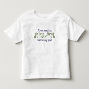Paarse Fee Eerste Bes Eerste Verjaardag Kinder Shirts
