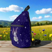 Paarse fee en vlinder sling bag