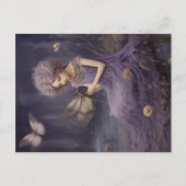 Paarse fee fluistert tuin, decoupage briefkaart (Voorkant)