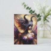 Paarse fee met horens Dark Fantasy Art Briefkaart (Staand voorkant)