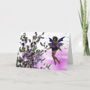 Paarse fee met kolibries Wenskaart Kaart