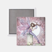 Paarse Fee met Maanmagneet Magneet (Voorkant / Achterkant)