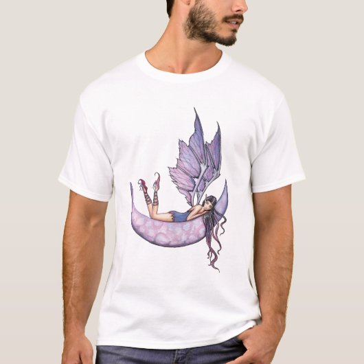 Paarse Fee op Maan T-Shirt (Voorkant)