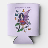 Paarse fee paddenstoel vlinders blikjeskoeler (Voorkant)