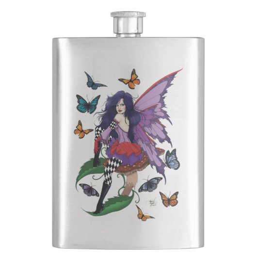 Paarse fee paddenstoel vlinders flacon (Voorkant)