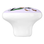 Paarse fee paddenstoel vlinders keramische knop (Zijkant)