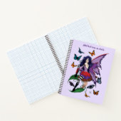 Paarse fee paddenstoel vlinders notitieboek (Binnen)