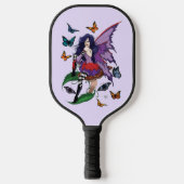 Paarse fee paddenstoel vlinders pickleball paddle (Voorkant)
