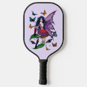 Paarse fee paddenstoel vlinders pickleball paddle (Achterkant)