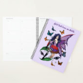 Paarse fee paddenstoel vlinders planner (Display)