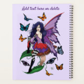 Paarse fee paddenstoel vlinders planner (Achterkant)