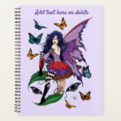 Paarse fee paddenstoel vlinders planner (Voorkant)