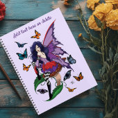 Paarse fee paddenstoel vlinders planner
