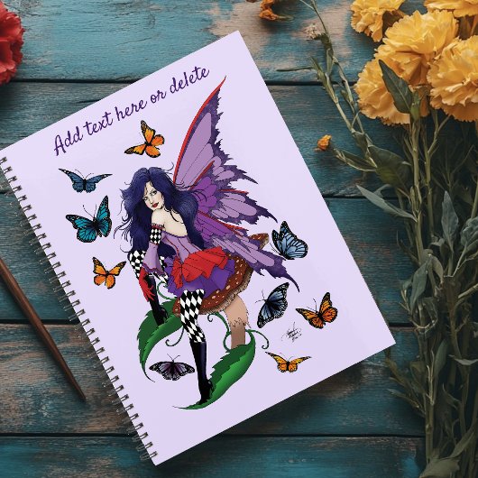 Paarse fee paddenstoel vlinders planner