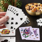 Paarse fee paddenstoel vlinders pokerkaarten (Insitu)
