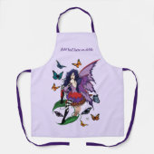 Paarse fee paddenstoel vlinders schort (Voorkant)