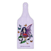 Paarse fee paddenstoel vlinders snijplank (Voorkant)