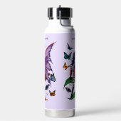 Paarse fee paddenstoel vlinders waterfles (Links)
