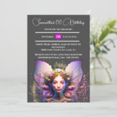 Paarse fee Pixie Princess betoverd sprookje Kaart (Staand voorkant)