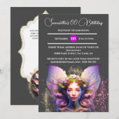 Paarse fee Pixie Princess betoverd sprookje Kaart (Voorkant / Achterkant)