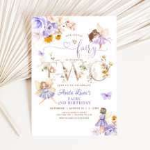 Paarse Fee Vlinder Magische Bloem 2e Verjaardag